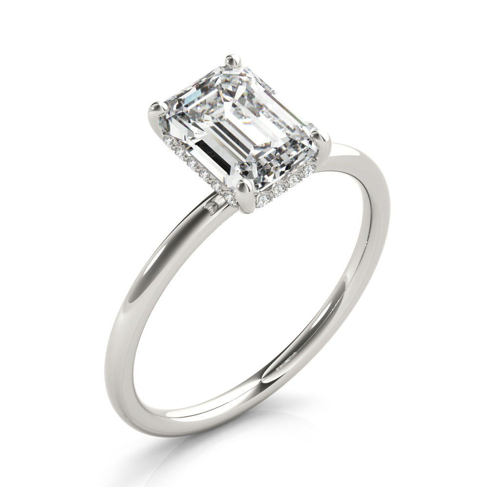 Madilyn Emerald Lab Grown Diamond Solitaire Engagement Ring IGI Certified-VIRABYANI